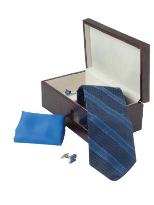 Blue Tie & Cufflink Combo Set